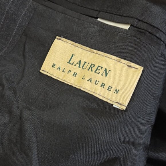 Men's Vintage Ralph Lauren Charcoal Gray Pinstripe Wool Blazer Sport Coat 43L - Picture 9 of 15